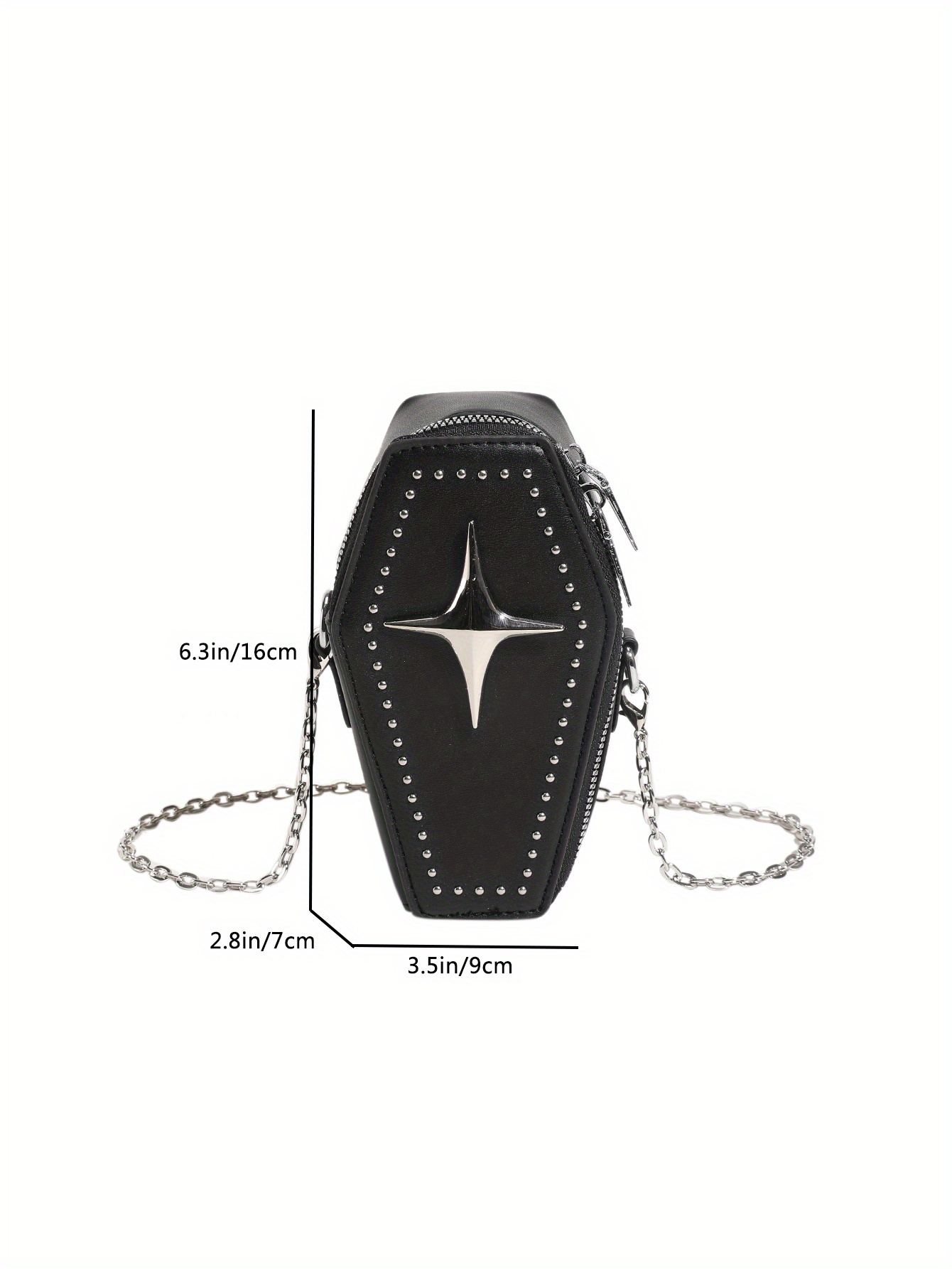 Coffin Shaped Leather Crossbody Bag