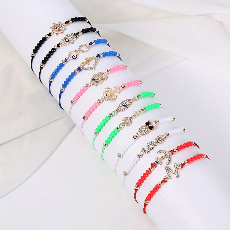 Evil Eye Bracelets Pack For Women Girls Adjustable Bracelets - Temu