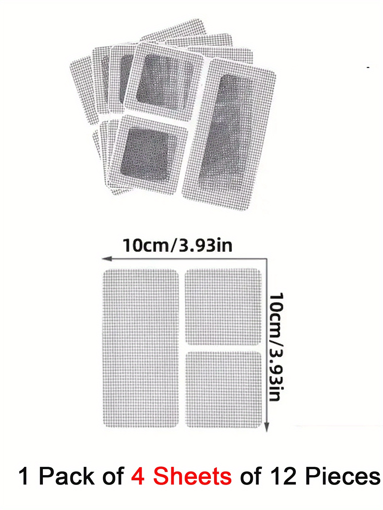 12pcs window screen   patch kit repair patch screen door mesh patch hole patch door and window mosquito repellent patch self   and cuttable screen   patch details 6