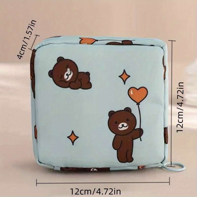 Cute Cartoon Print Sanitary Napkin Bag Portable Lightweight - Temu