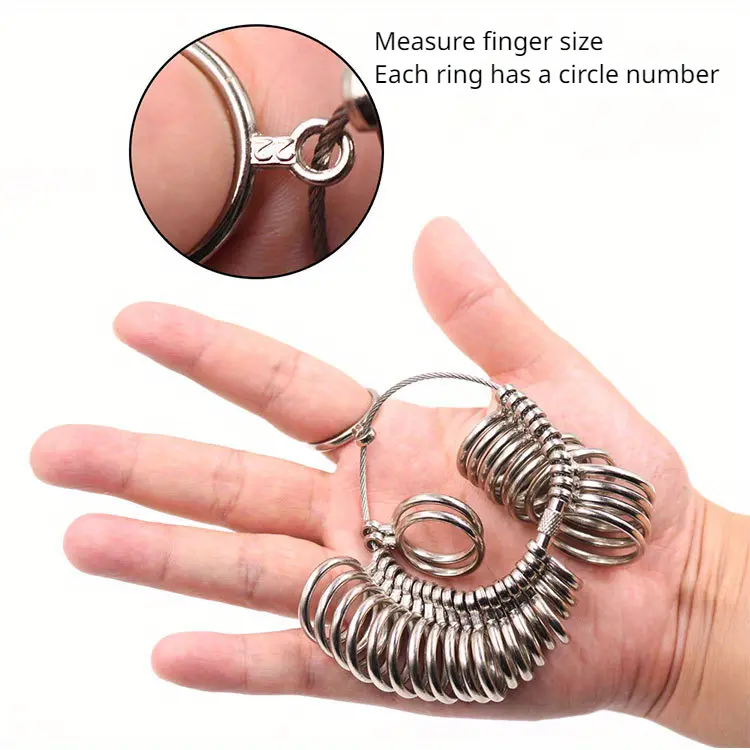 Medidor de tamaño de anillo, anillos medidores de anillos para medir el  tamaño de los dedos para tam JM