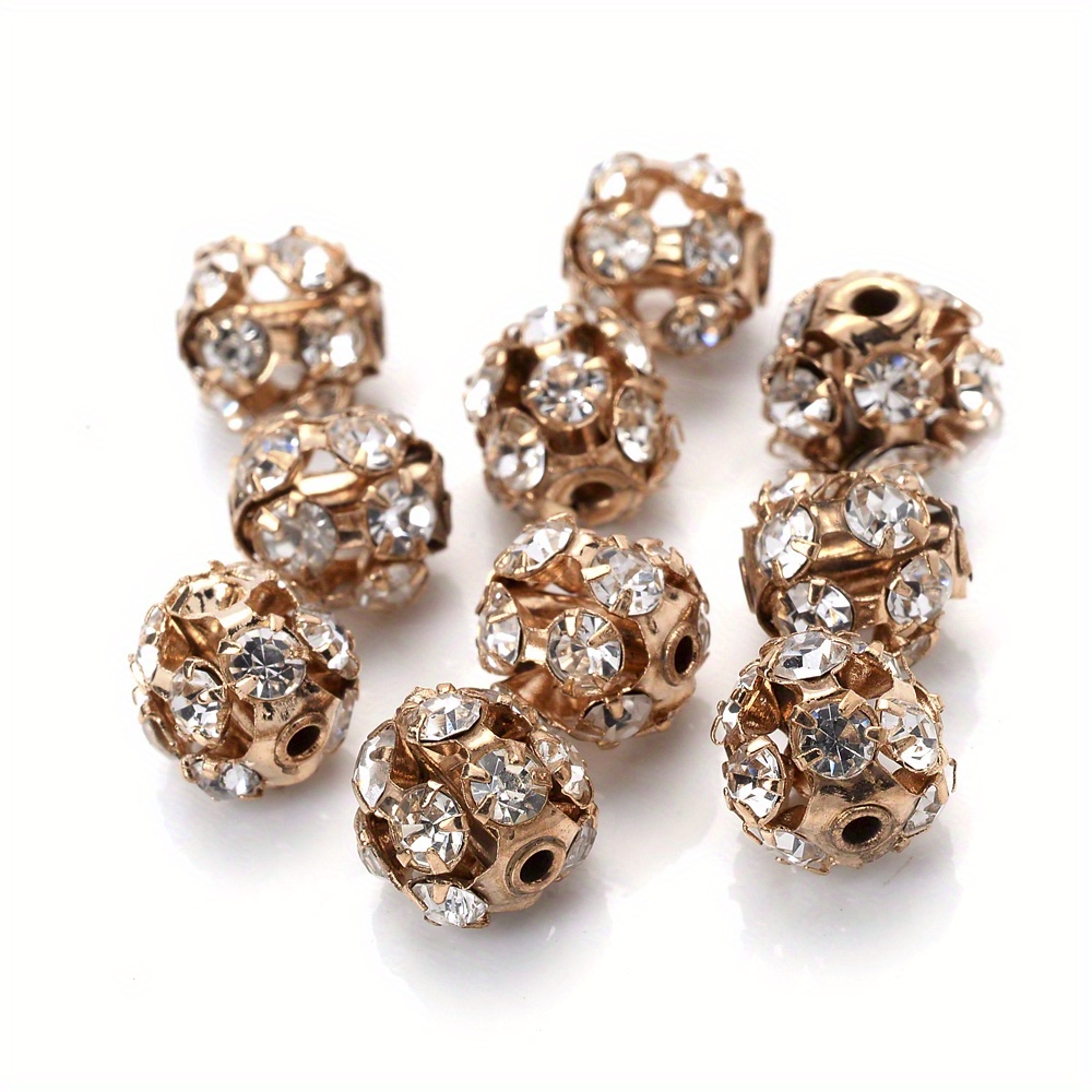 Crystal Rhinestone Beads Balls 6mm - 6 beads