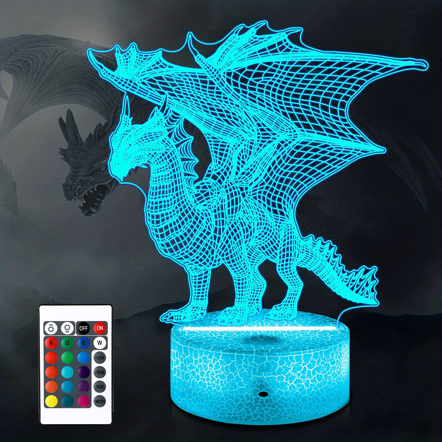 Ammonite Dragon Lamp 3d Dragon Night Light Toy 16 Colors - Temu