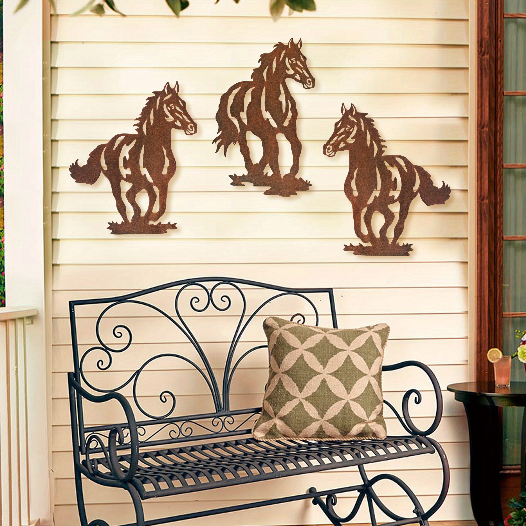 Metal Horse Wall Art Decor Rustic Concise Western Horse Temu