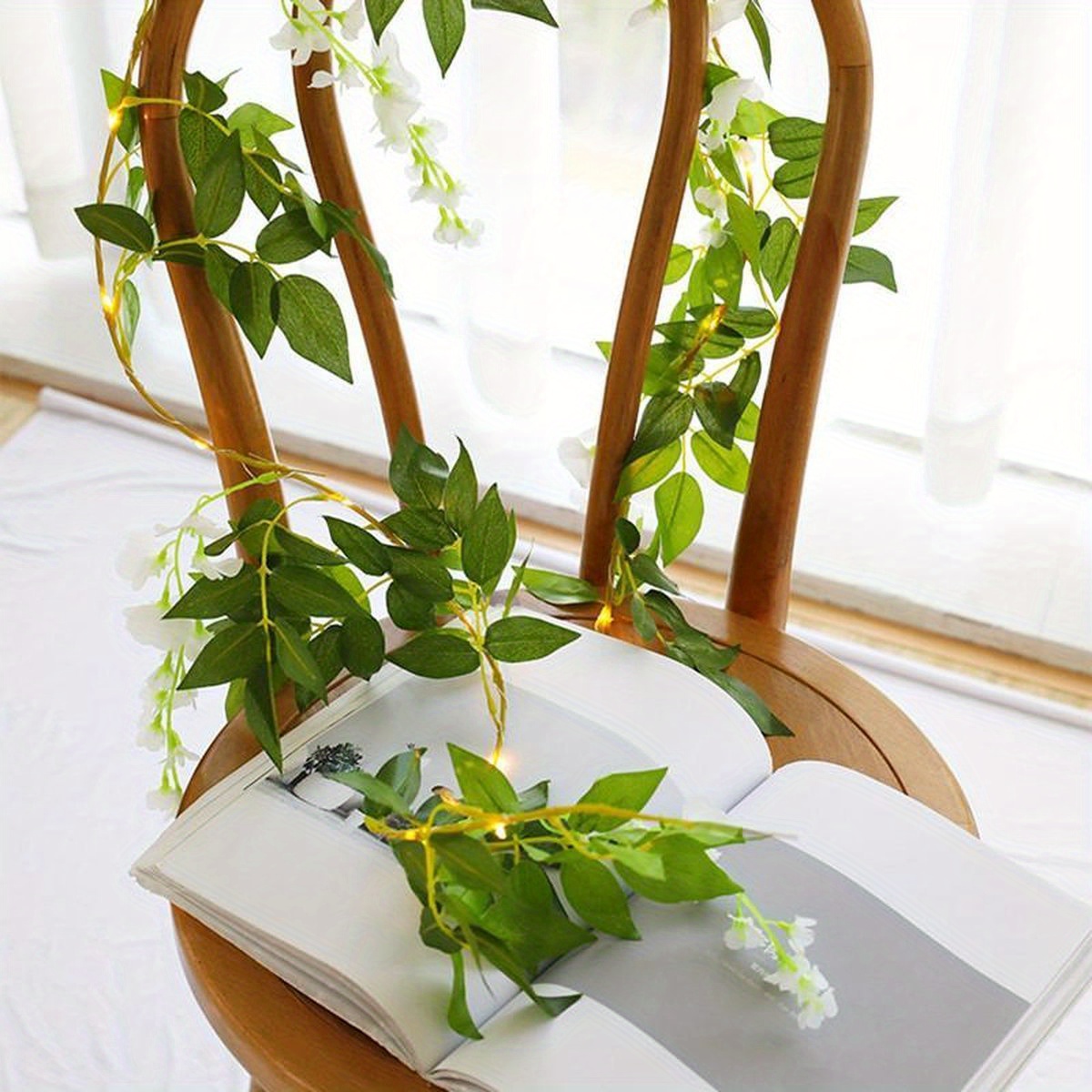 Led Wisteria Decor String Light ( 20 Led) White Flower Vine Temu