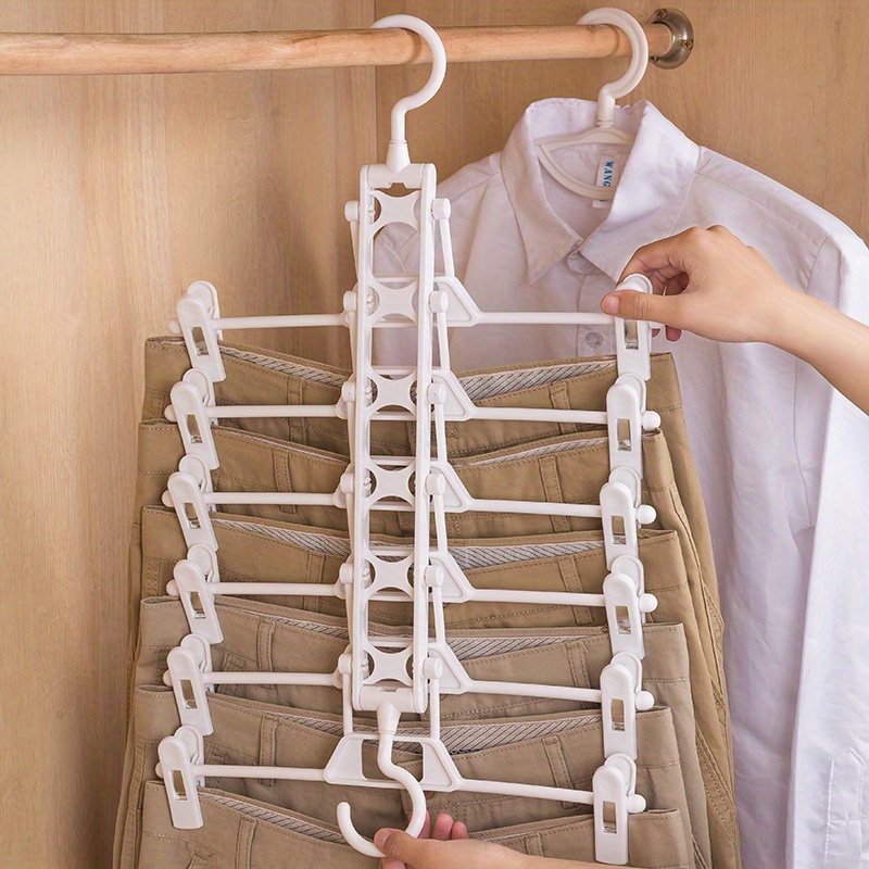 1pc Creative Multilayer Storage Pants Hanger Plastic Clothes