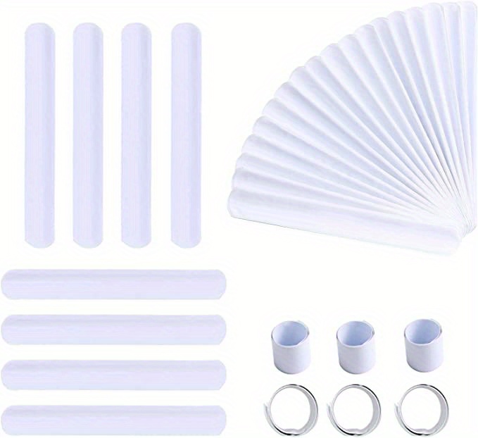 White Slap Bracelets Party Favors Bulk Blank Diy Snap Bands - Temu