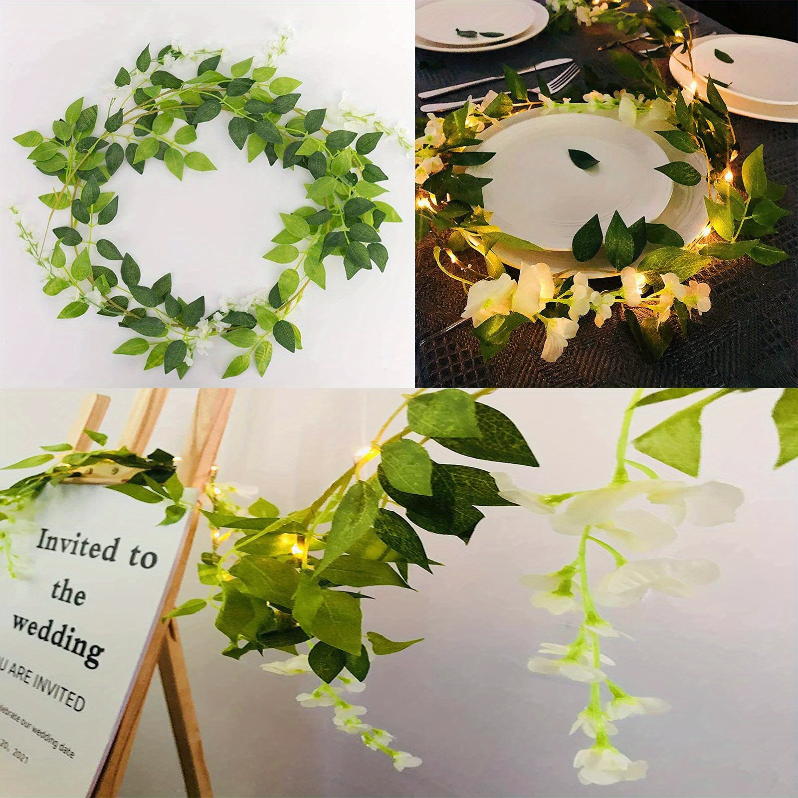 Led Wisteria Decor String Light ( 20 Led) White Flower Vine Temu