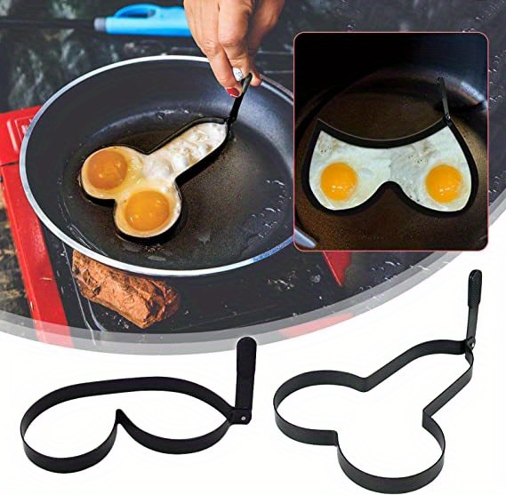 1pc Funny Egg Ring Shape Stainless Steel Egg Cooking Rings Dick