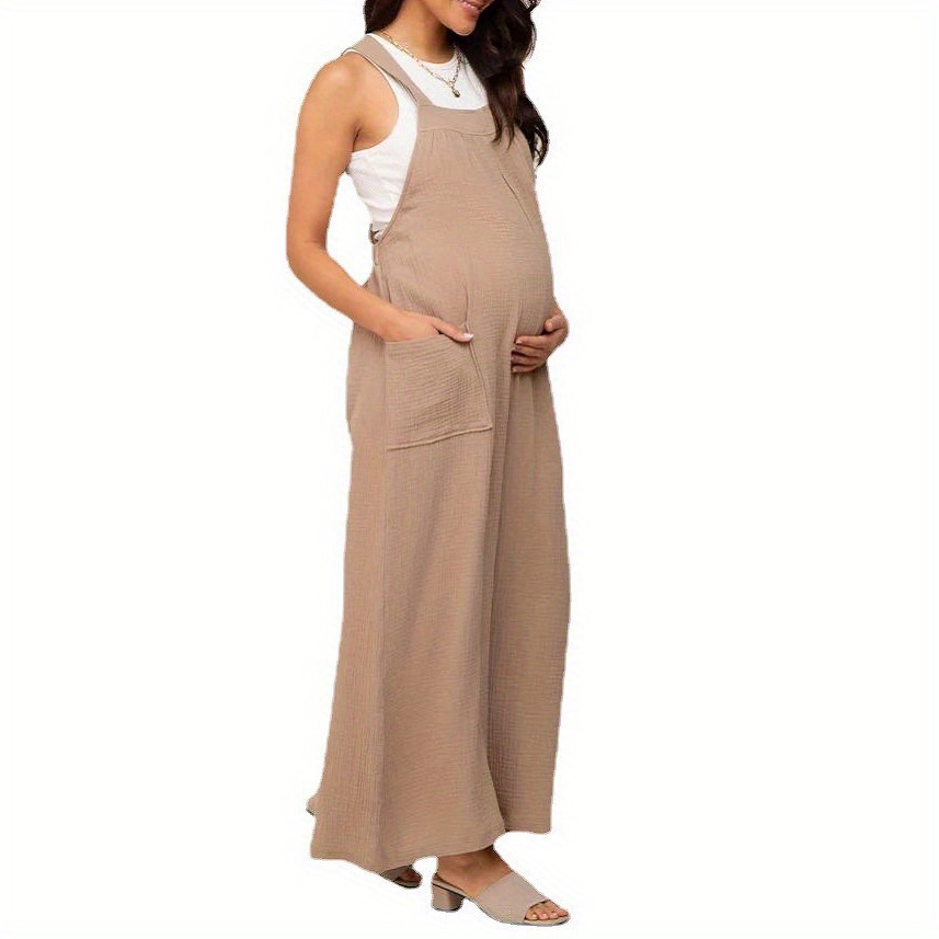New Beige Flared Leg Lace Comfy Maternity Cargo Pants - Temu