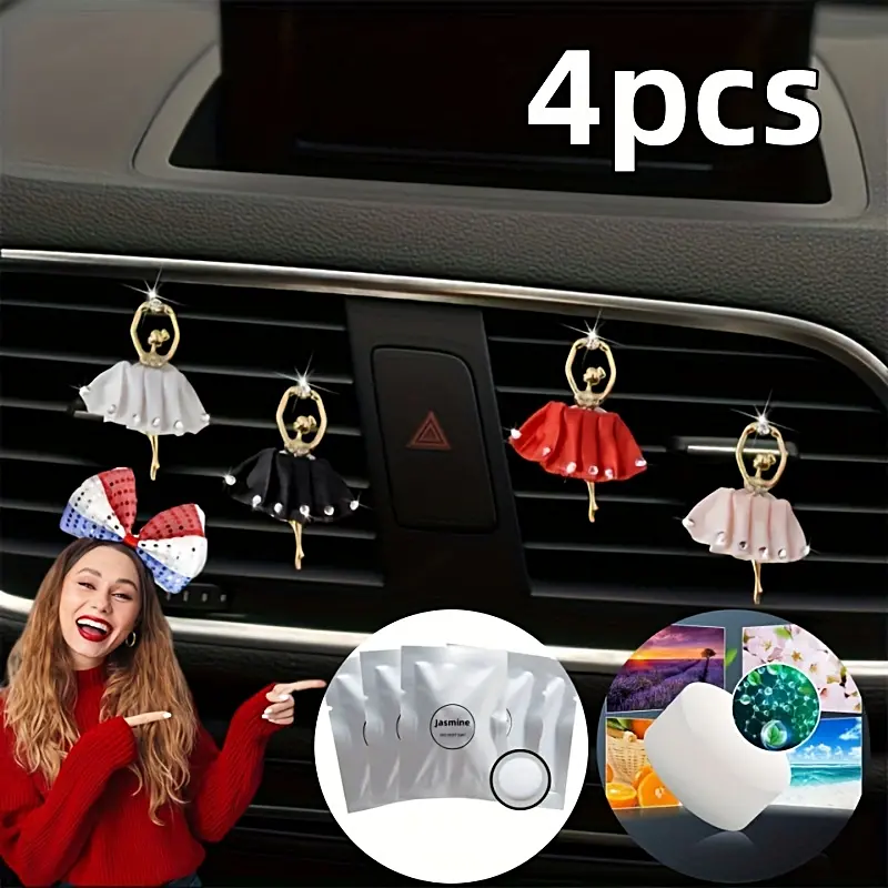 4pcs Ballet Girl Car Aromatherapy Car Air Conditioner Air - Temu