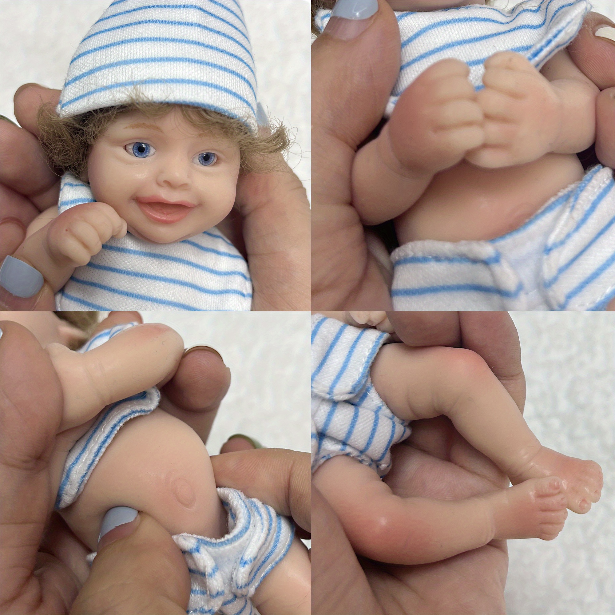 Mini Palm Solid Silicone Bebe Reborn Girl Handmade Painted - Temu