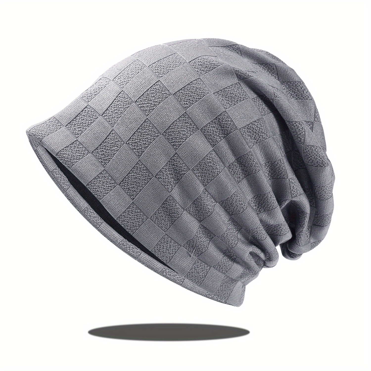 LOUIS VUITTON Bonnet Petit Damier Knit Beanie Hat Wool Black Gray