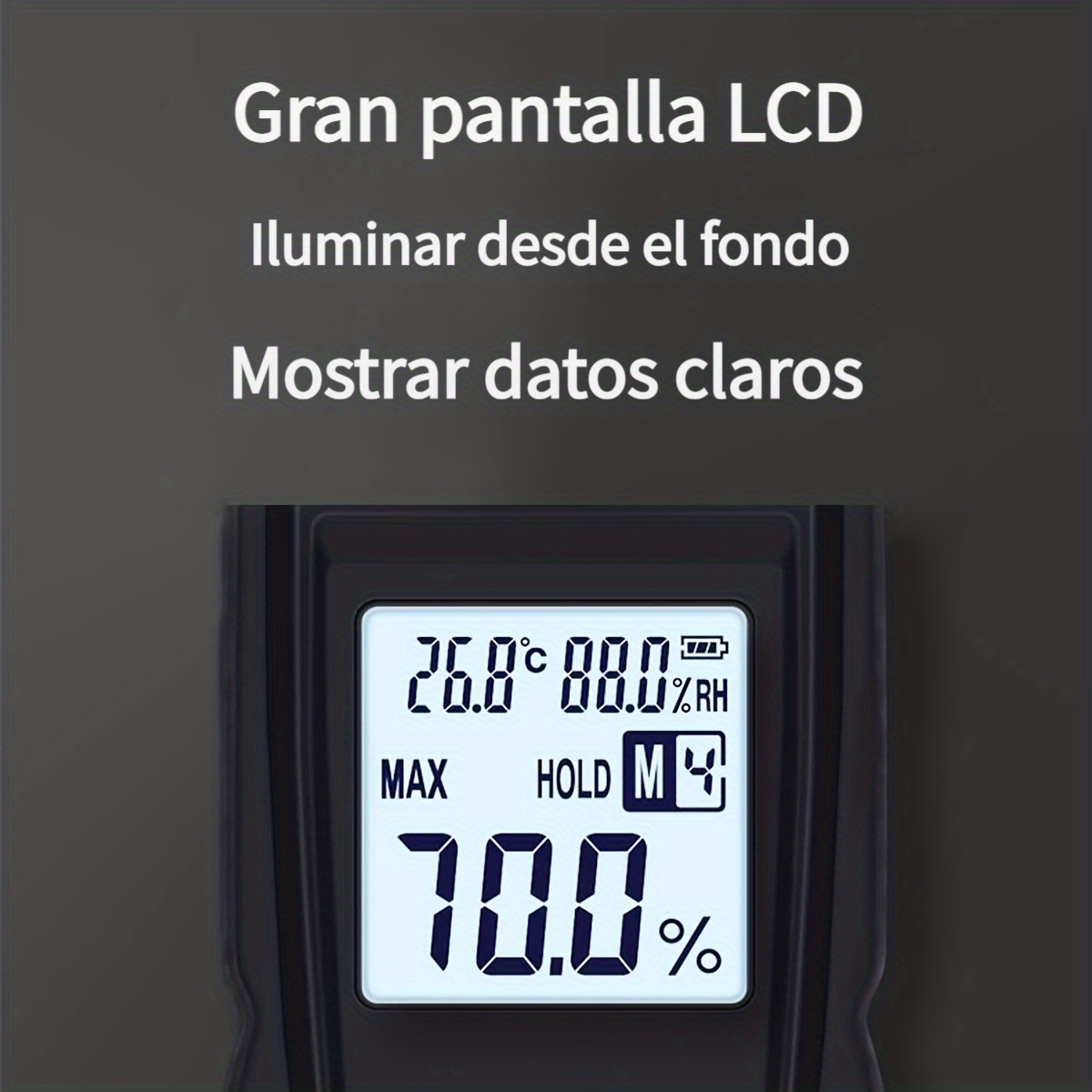 1pc Higrómetro Preciso Gran Pantalla LCD Probador De Humedad - Temu Chile