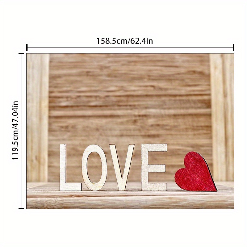 Wooden Board Warm Love Printed Floor Mat