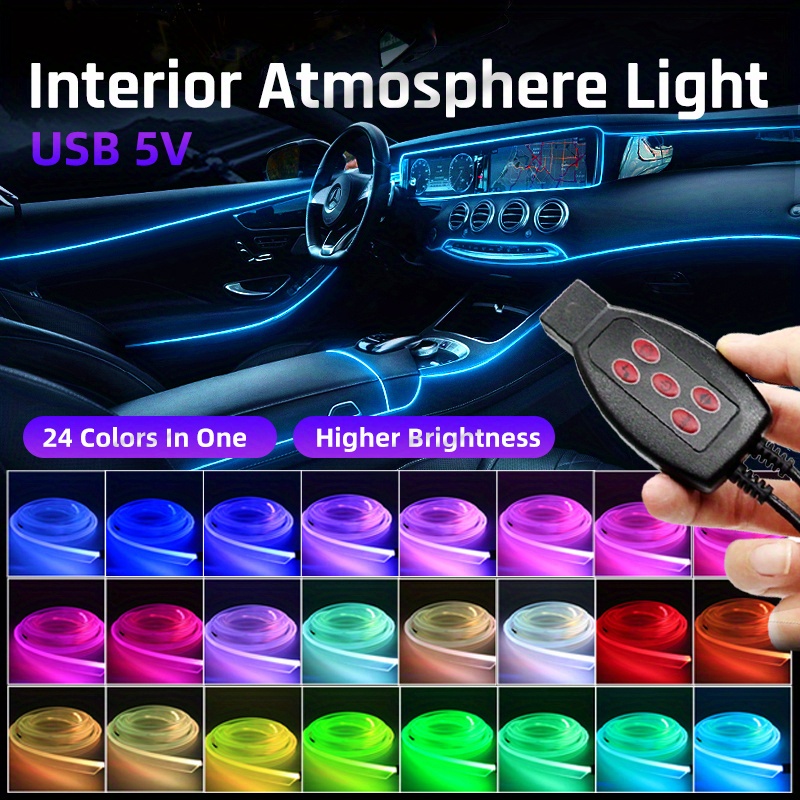 Light Car Interior Multi colors El Wire Led Strip Light - Temu