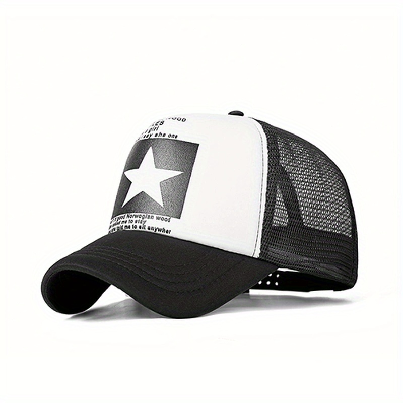 Pentagram Print Unisex Trucker Hat Mesh Lightweight Baseball Cap