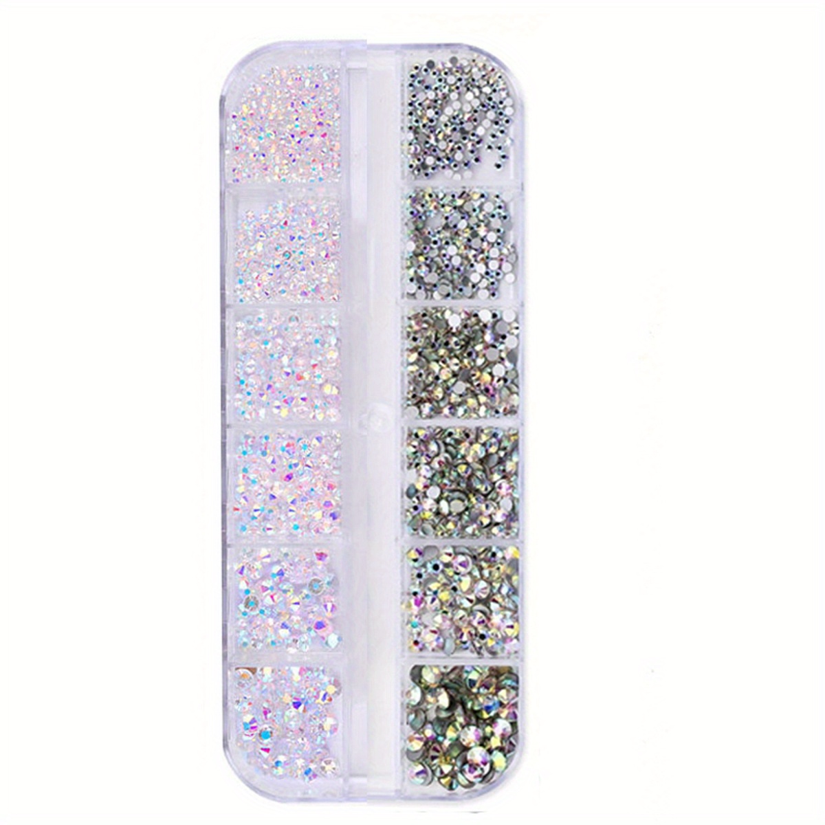 5136Pcs Flatback Clear Crystal Rhinestones Set for Nail Art Glass Tumblers  Glitter Round with Picking Pen and Tweezer(SS4 ~ SS16)