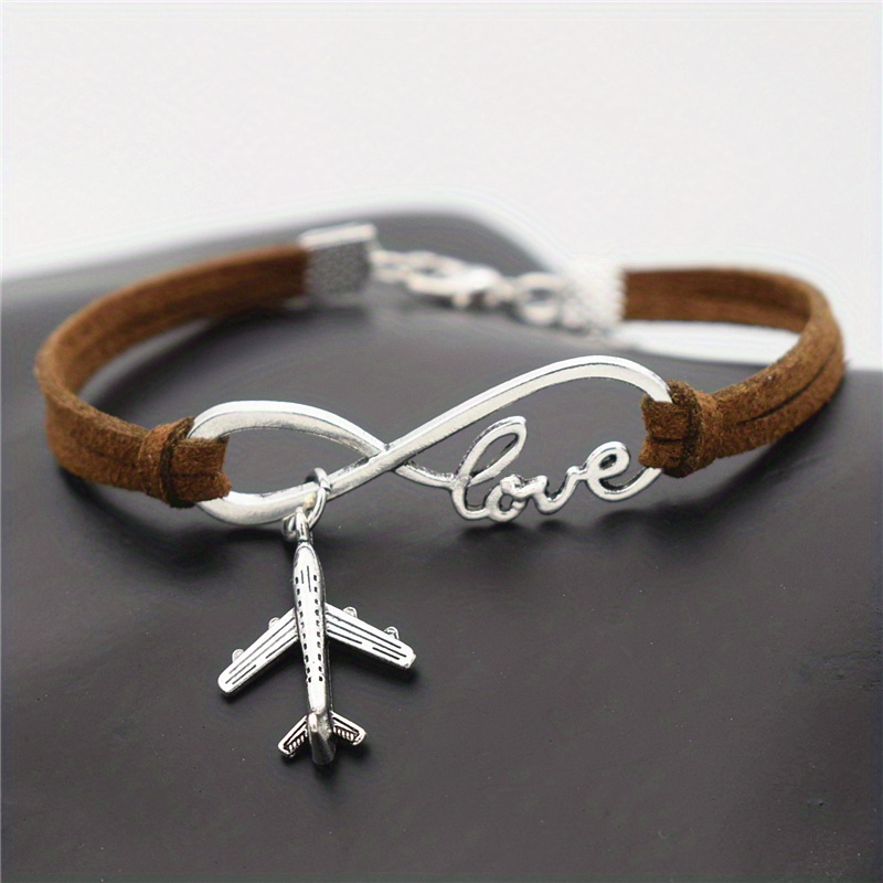 Airplane on sale bracelet leather