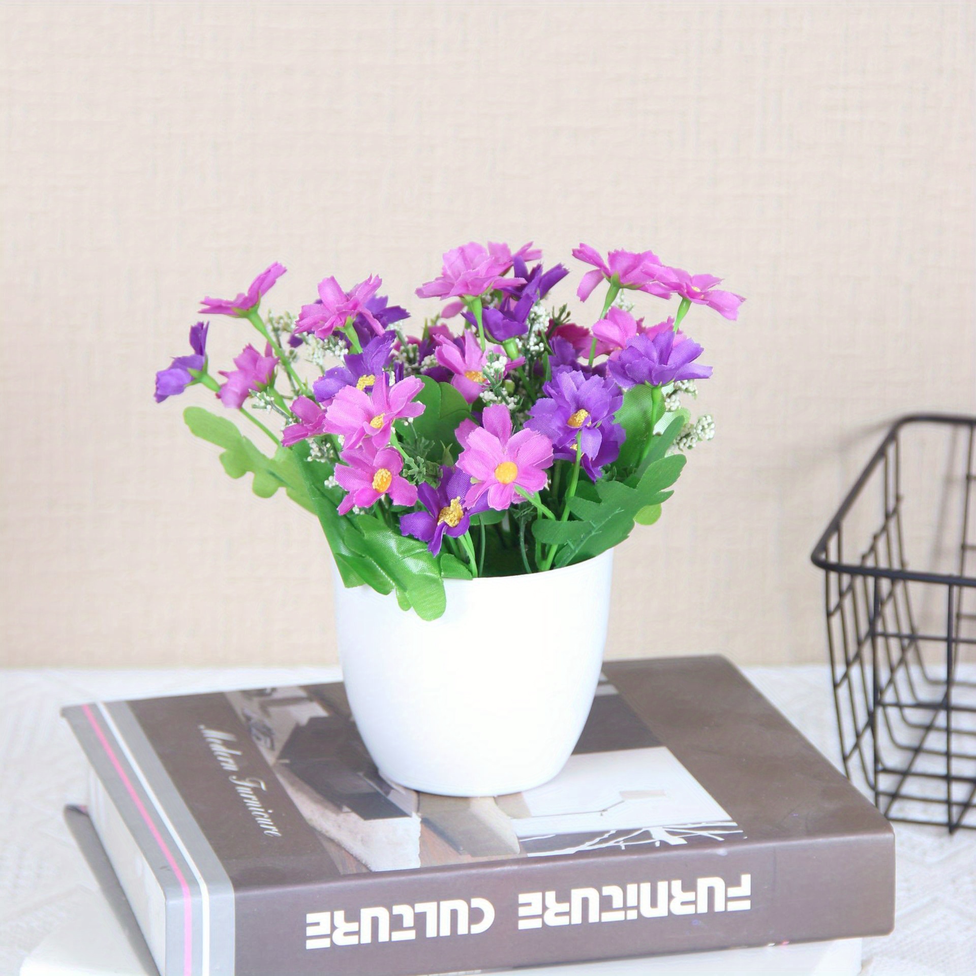 1pc Small Bonsai Silk Flower Simulation Plant Set Lily Of The