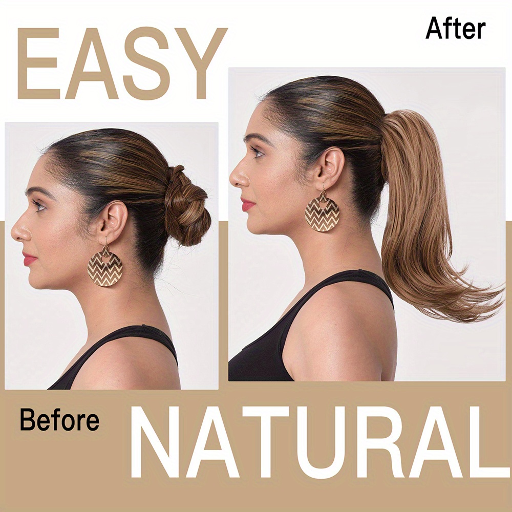 claw clip in ponytail hair extensions ponytail extension light   curly ponytail hair extension for women heat resistant synthetic hairpieces ponytail for girl daily party use 14inch wig hair accessories details 4