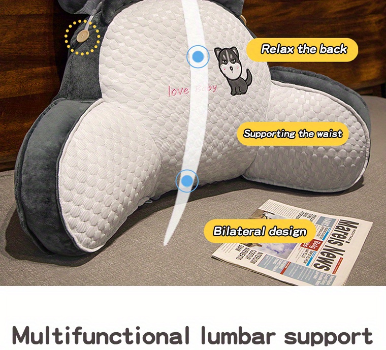 Cartoon Bow Print Large Neck Lumbar Support Bed Pillows Ultra Soft