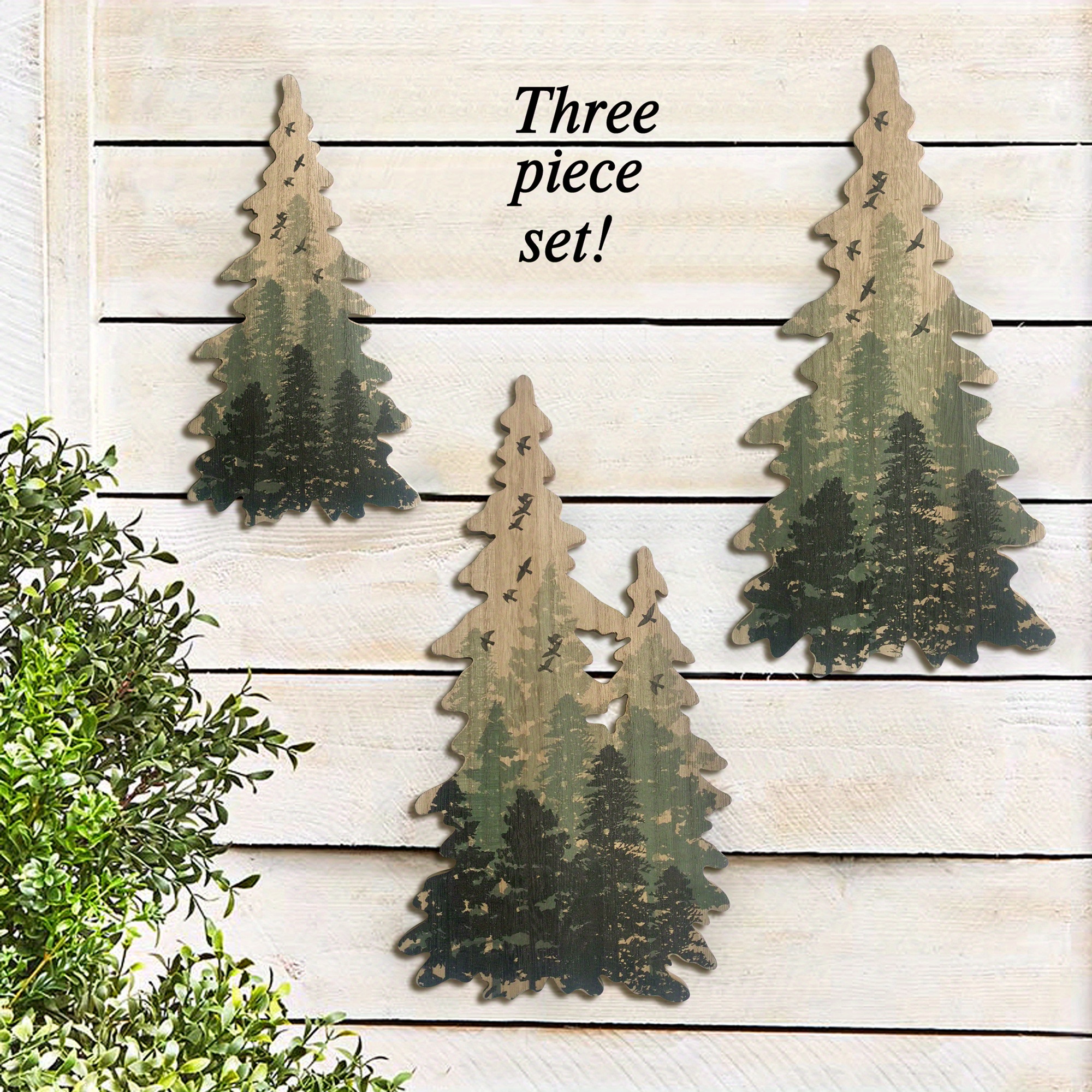 Wooden Christmas Tree Wall Decorations Woodland Wall Temu