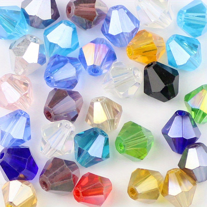 Glass Bicone Beads Bicone Crystal Cut Beading Jewelry - Temu