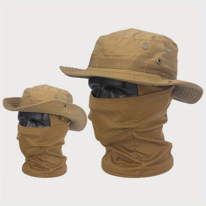 Pogah Kids Camouflage-Sun-Hat UV-Protection Camo-Boonie - with Chin-Strap Bucket Hat Outdoor Fishing for 5-14 Years Old