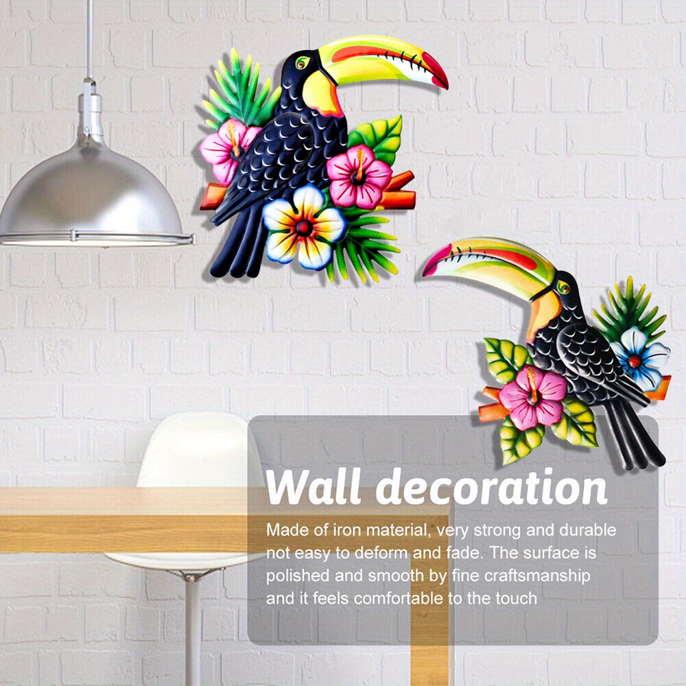 Metal Toucan Wall Art Decor Vivid Colorful Hanging - Temu