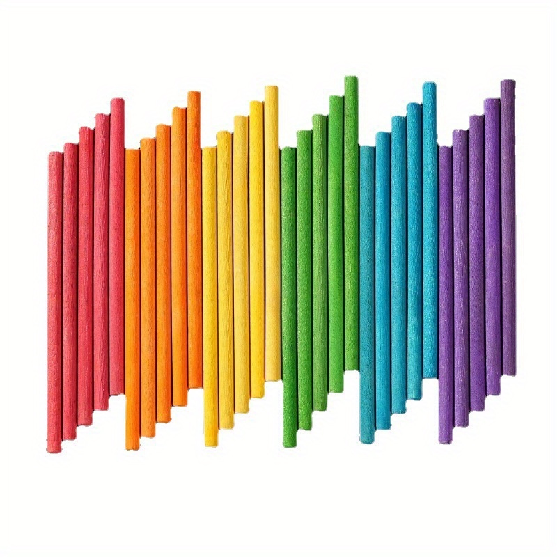 50pcs Colorful Wooden Popsicle Stick 15cm