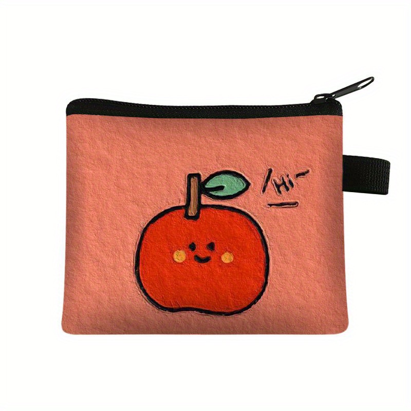 Cartoon Fruit Print Coin Purse, Oil Painting Pattern Storage Bag, Portable  Earphone Key Case - Temu Germany