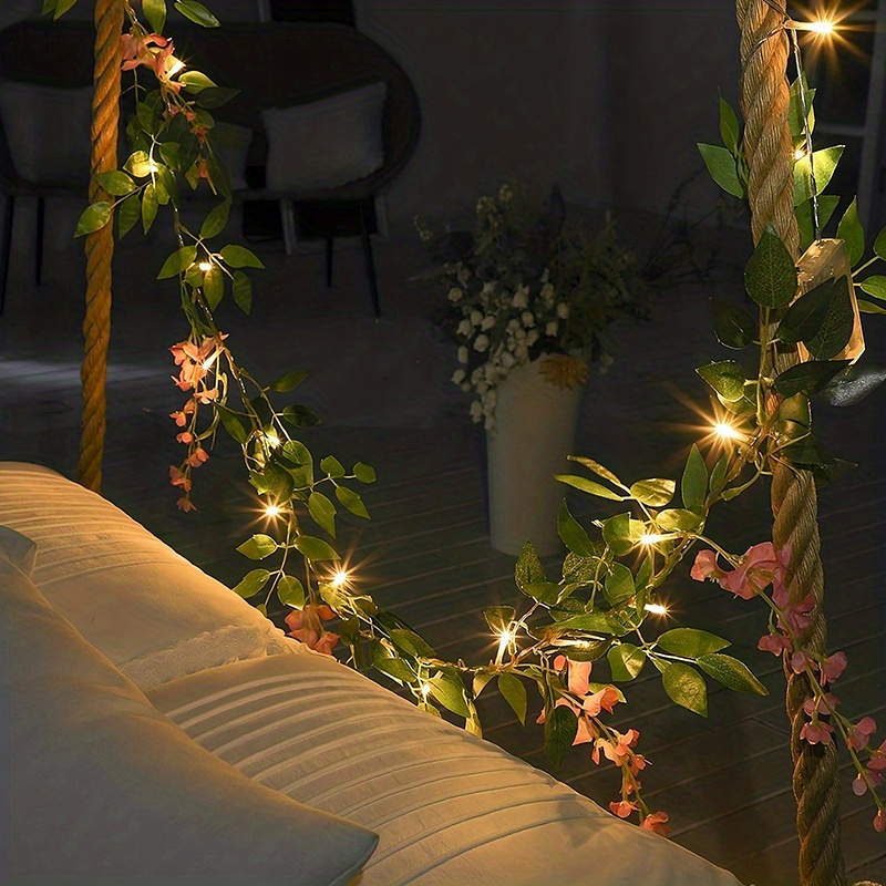 Led Wisteria Decor String Light ( 20 Led) Flower Temu
