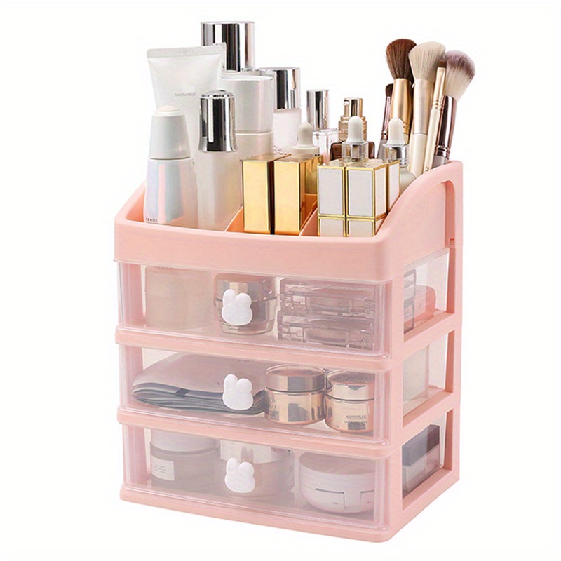 Cosmetic Storage Box, 1pc Rabbit Decor Multi-Use Makeup Organizer With  Drawers, Countertop Organizer For Cosmetics, Vanity Holder For Lipstick