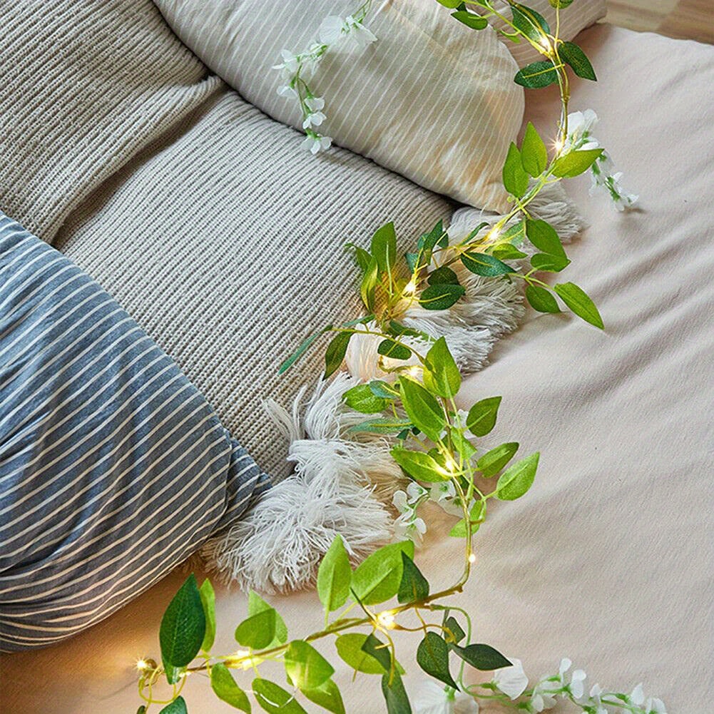 Led Wisteria Decor String Light ( 20 Led) White Flower Vine Temu