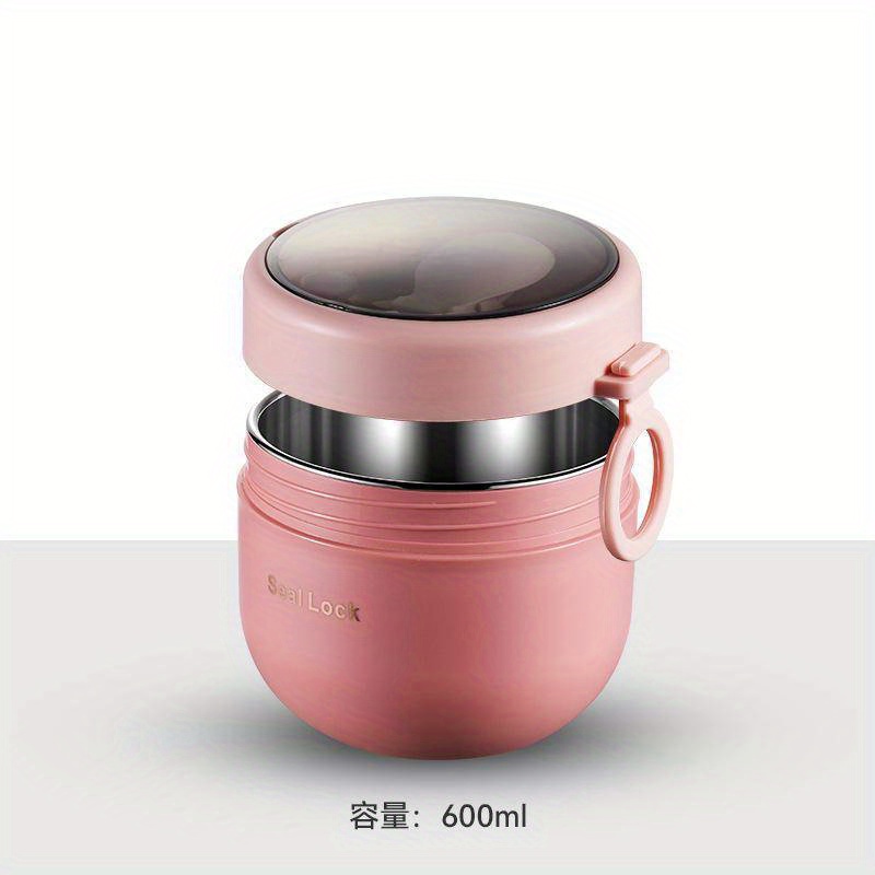 600ML Stainless Steel Lunch Box Hot Food Flask Soup Storage Vacuum Thermal  Jar Thermos Containers Bento