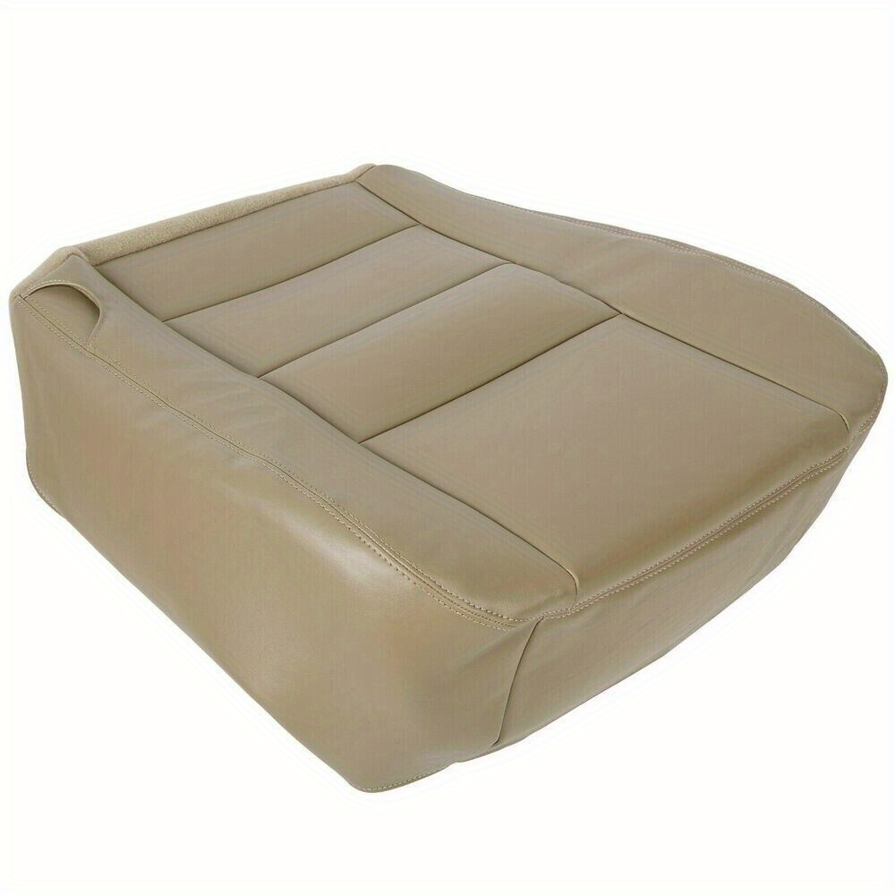 Beige Car Front Seat Cushions Faux Leather (2-Pack) for Auto Truck Van SUV