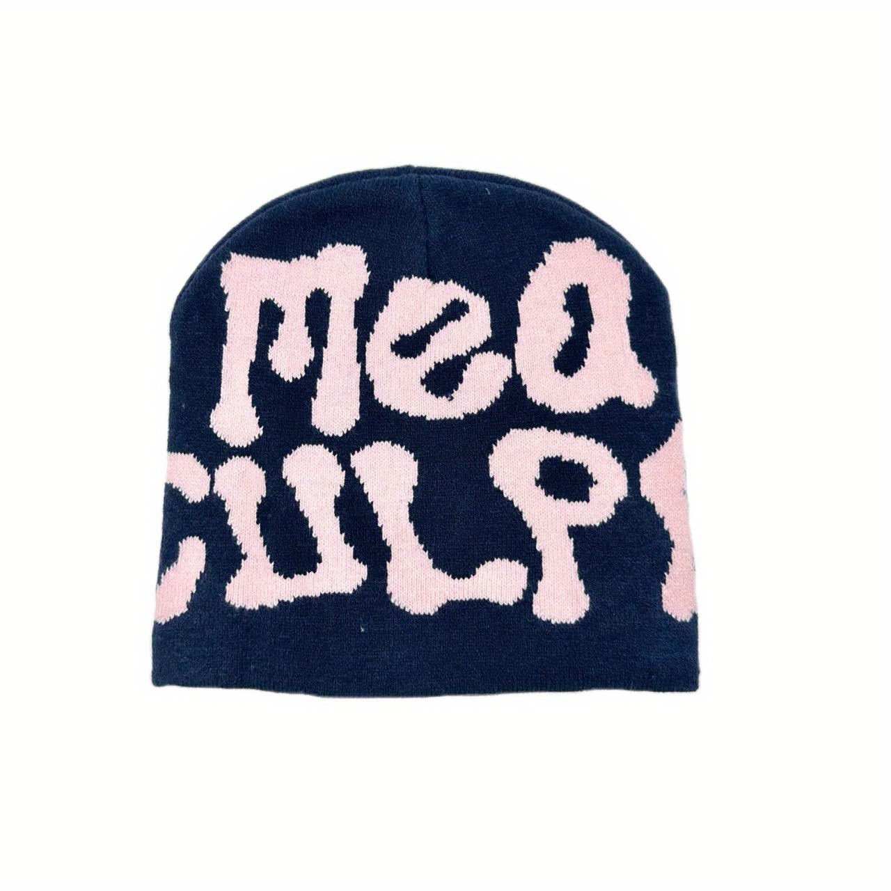 Children's Letters Color Blocking Mea Culpa Warm Hat, Fashion Simple  Knitted Hat For Autumn And Winter - Temu
