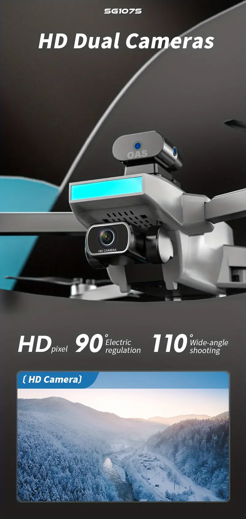 sg107s drone 4k dual cameras obstacle avoidance 20 min flight time carrying bag perfect for beginners details 3