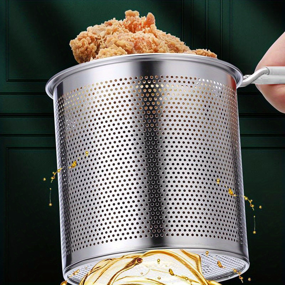 Deep Fryer Pot With Basket, Small Deep Oil Fryer With Handle, Stainless  Steel Kitchen Gadgets For Home, Tempura Chips, Fries, Fish, And Chicken -  Temu United Arab Emirates