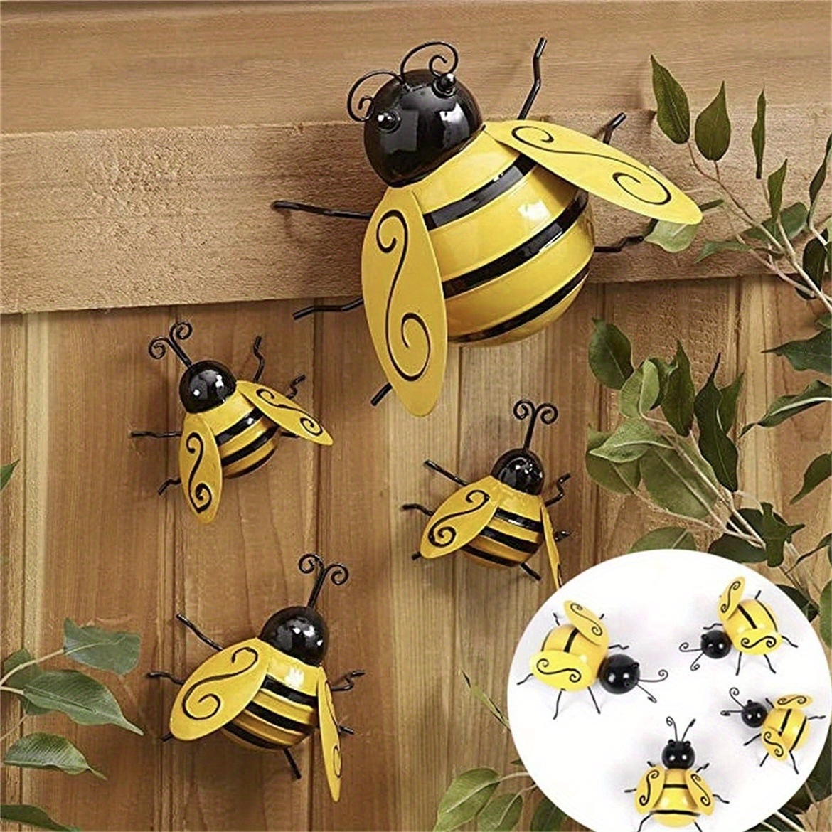 Wooden and Metal Bees for Home Decor