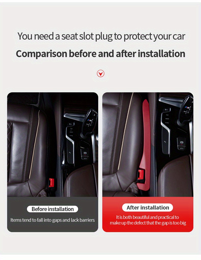 Tumecos Car Seat Gap Filler, Side Seam Plug Strip, Leak-Proof Filling  Strip, Car Seat Gap Interior, Universal Fit for Car SUV Truck to Fill The  Gap