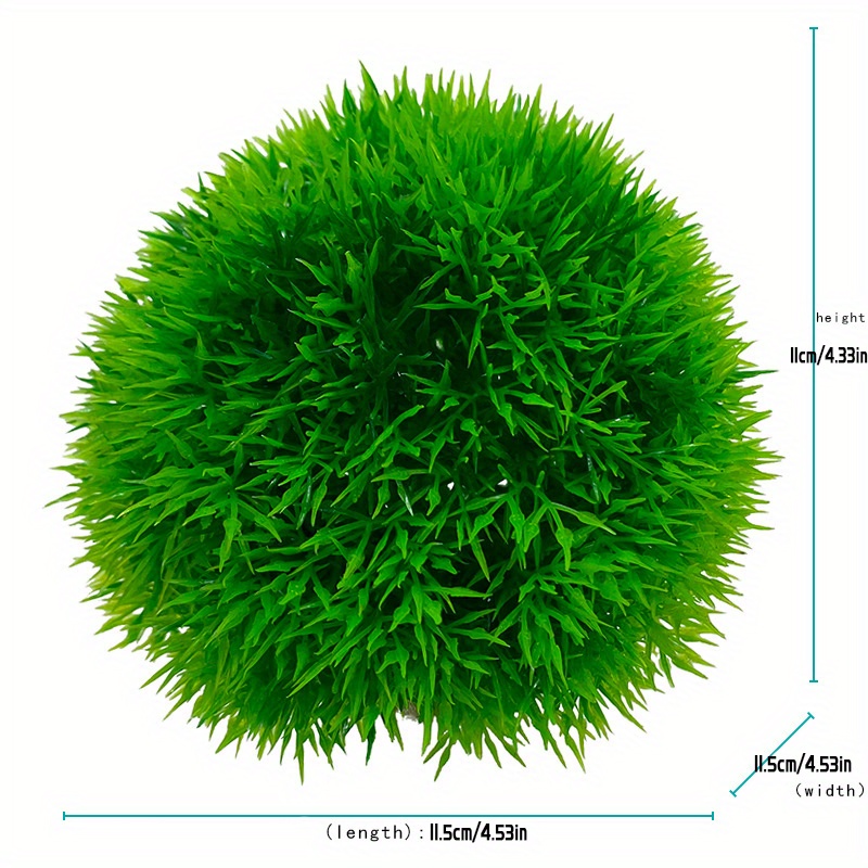 Aquarium Decor Fish Tank Artificial Green Water Grass Balls - Temu