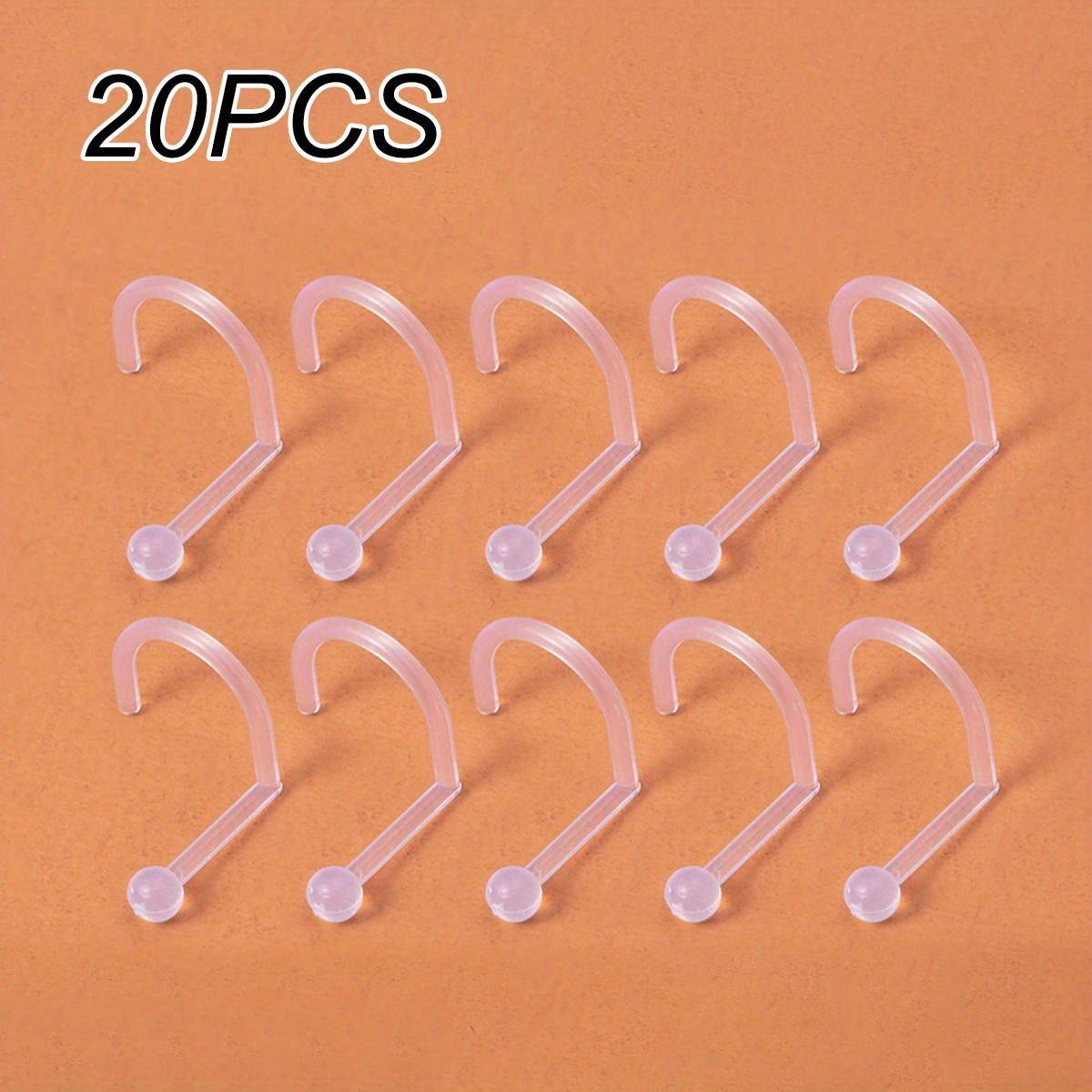 20 stuks transparante piercing-retainer, plastic neuspiercing, stud
