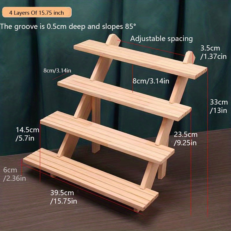 Expositor de madera para mesa de venta al por menor, 4 niveles : :  Hogar y cocina