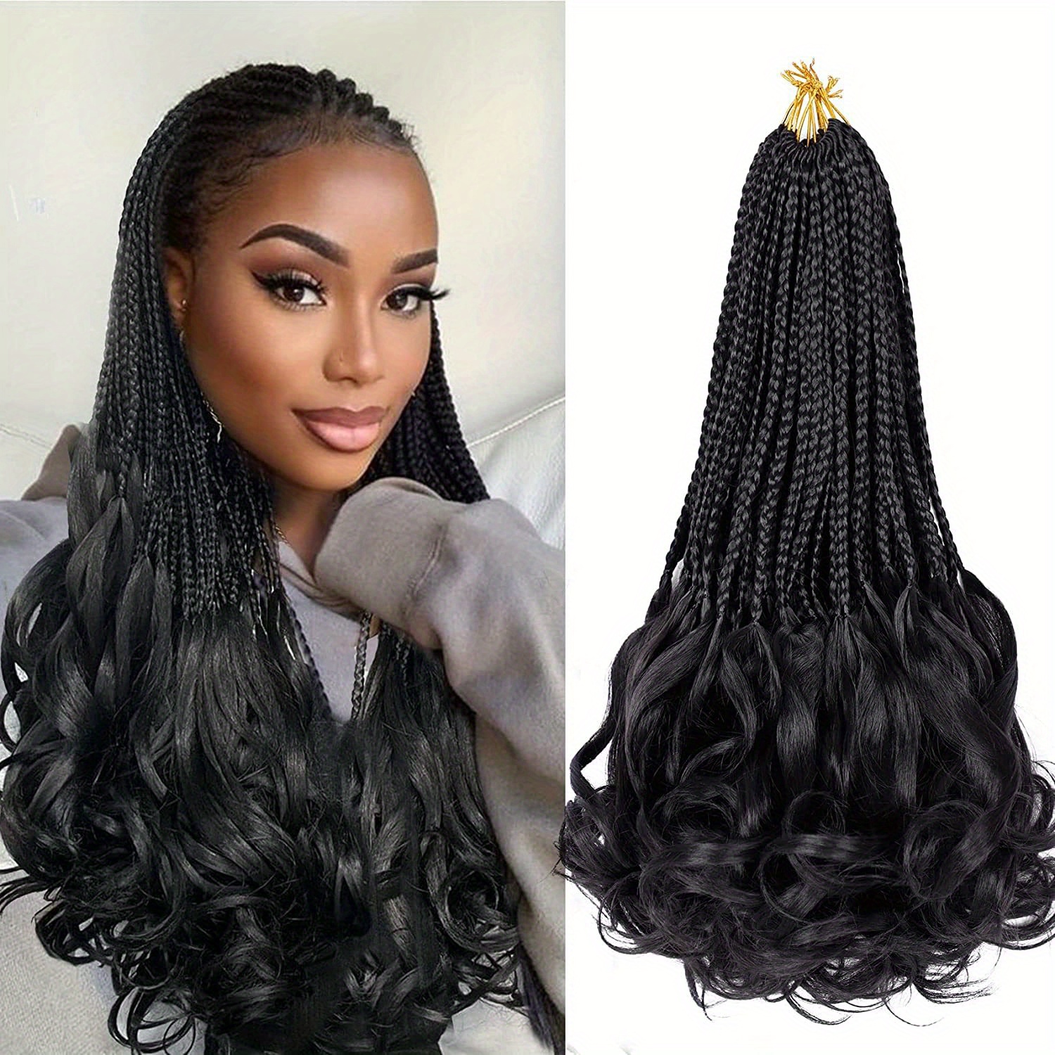 French Curl Crochet Braids Crochet Hair Women Goddess Box - Temu