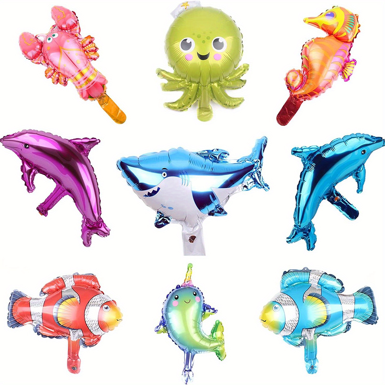 Ocean Animals Balloons Sea Animal Foil Balloons Set Sea - Temu