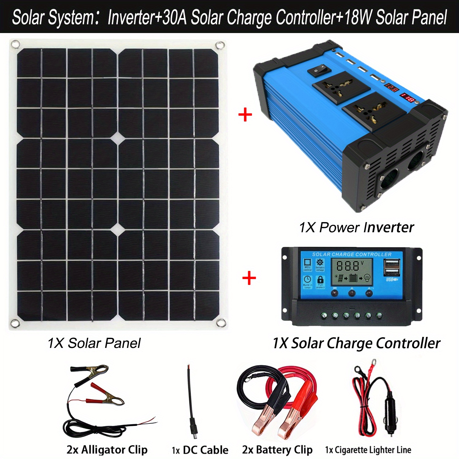 Solar Power Set Portable 18w18v Solar Panel Waterproof Cells - Temu