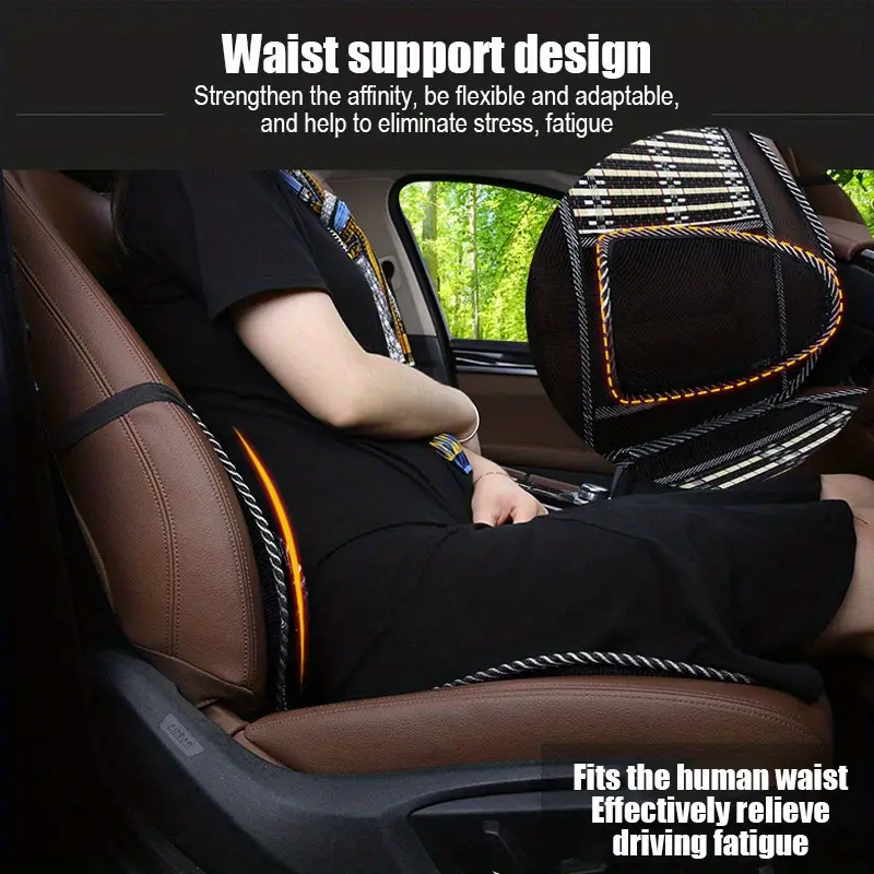 Car Seat Office Chair Massage Back Lumbar Support Mesh Ventilate Cushion  Pad Black Mesh Back Lumbar Cushion for Car Driver