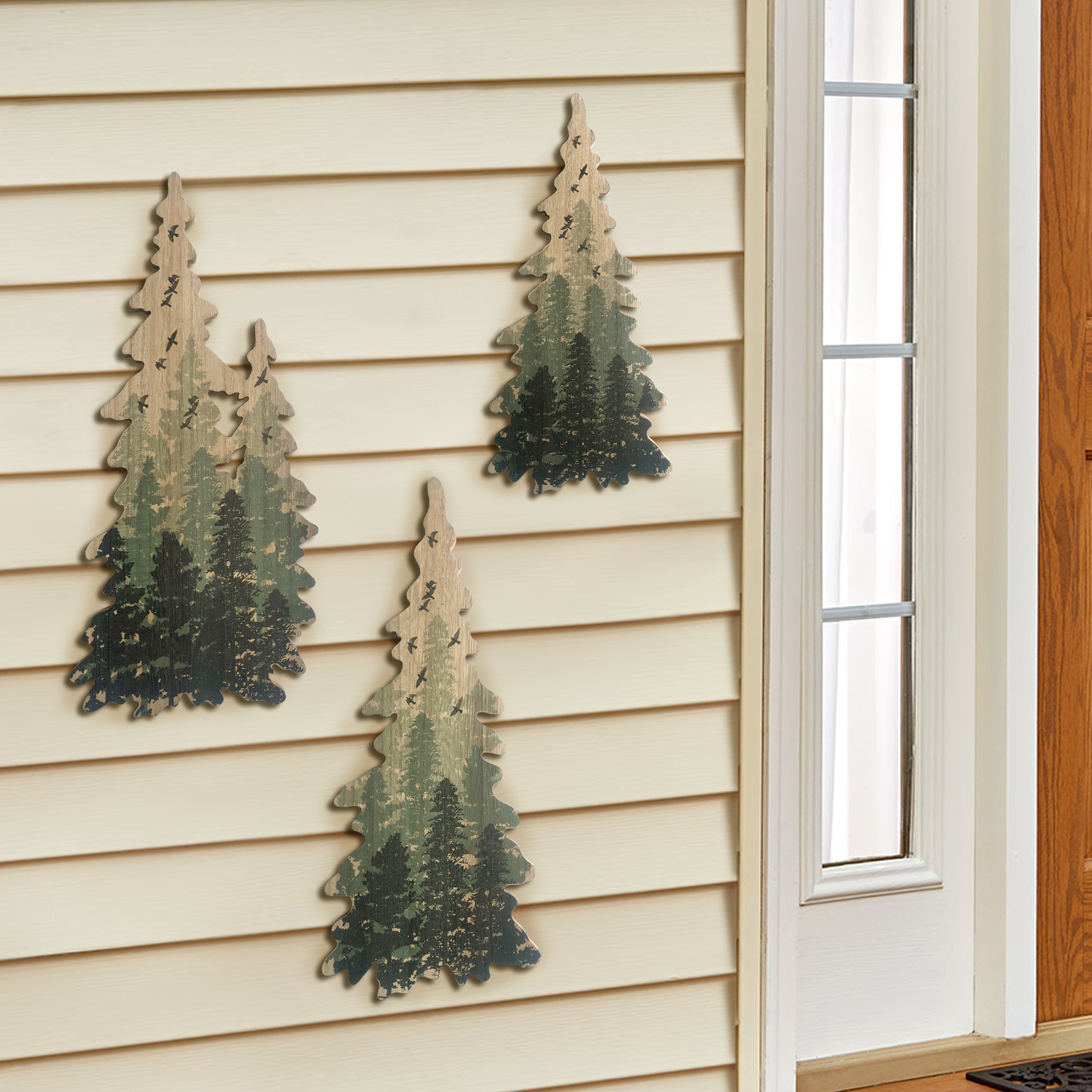 Wooden Christmas Tree Wall Decorations Woodland Wall Temu